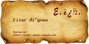 Eiler Ágnes névjegykártya